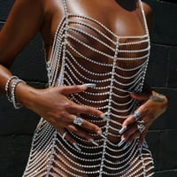 Rhinestone BodySuit haljina za žene vrhunsko ljeto Bikini Rave kabelski kabel kabelskog snopa