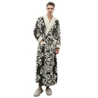 GUZOM Ženska mekana i topla ogrtača Topla Comfort Fleece Robe Winter Pijamas- Crna veličina XL
