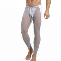 Muške vidite kroz mrežne joge hlače nacrtavanje kompresijskim pripravnim jednim pritiskom na dnu sive