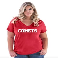 - Ženska majica plus veličine V-izrez, do veličine - komete