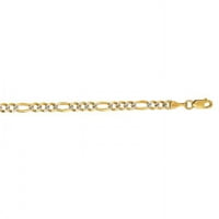 14K čvrsto zlato bijela ogrlica od figarog lanca za privjesce i čari sa zatvaračem kandžastog jastoga
