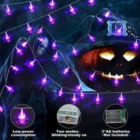 Rosnek Halloween String Light Dekoracija baterije Spider Spider BAT LED svjetlo u obliku duha za unutarnje