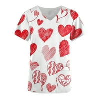 Zodggu Save Big Tunic Bluze Košulje za žene Ljubav Srce Ispiši za čišćenje radne uniforme za žene Valentines