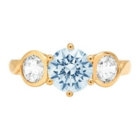 1.72CT okrugli rez plavi simulirani dijamant 18k žuti zlatni godišnjica angažmana kamena prstena veličine