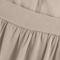 Haljine za žensko čišćenje ženske modne labave kvadratne ovratnike pamučna posteljina od pune boje haljina