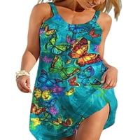Paille Labavi mini haljine za žene ljetne haljine plaže cvjetno tiskovina sandress rukava bez rukava