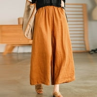 Dianli ženske hlače čiste boje pamučne pantalone za žene Ležerne ljetne elastične pantalone sa džepom