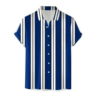 Muškarci Short rukav Proljeće Ljetne casual tiskane majice Modne top bluze Majice Plava m