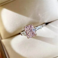 Prstenovi ružičasti ružičasti dijamantni cirkon zvona za valentinovo za angažman prsten najbolji poklon