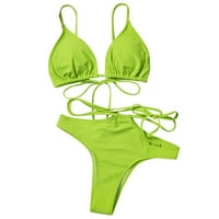 Puuawkoer dame Solid Color Bikini tether remen dva kupa kupanja ženska sportska grudnjaka kupaći kupaći