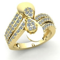 Real 1.5ctw Round Cut Diamond Dame Bridal Fancy Accent Angažova za angažman prsten od punog 10k ruža,