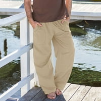 Aurouralne muške hlače muške ljetne modne maramičke elastične pune boje labave ležerne pantalone
