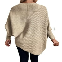 Ležerni obični Vrući rukav Khaki Poncho dugi ženski džemperi