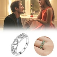 HxRoolrp Valentines Day Poklon setovi prstenovi izvršava se spoje za žene Angažovanje vjenčanog nakita