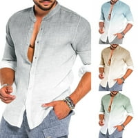 Muškarci Ležerne prilike labave gradijentne majice Dugi rukav labav bluza Dolje majice Grejevi 2xL