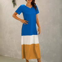 Ženska boja kratkih rukava Patchwork labavi obični povremeni tunička ljuljačka ljetna košulja