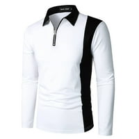 Leey-World Muns majica Men Lesu casual spajanje Zipper Top košulja Okrenite ovratnik Bluza Dugih rukava