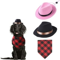 Cocopeaunt Set Pet How Hat Western Cowboy Hat Funny Pet Hat Kaubojski odjeća Puppy Podesivi šešir Pogodan