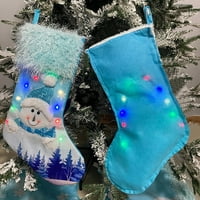 Ana božićna čarapa sa svjetlom Santa sjajni LED viseći čarapa Xmas Dekoracija