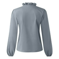 LHKED ženski vrhovi punog rukava V-izrez plus veličina Bluze za brisanje ispod 10 $
