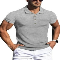 Muški elastični gumb s kratkim rukavima dolje majica Summer Stil u obliku slobodnog smeštaja Vertikalna