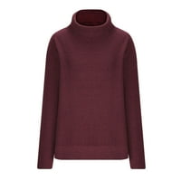 Appsuyy džemperi za žene čišćenje casual pletenja kornjače modni dugi rukav pulover puno boje džemper gornje vinske veličine l