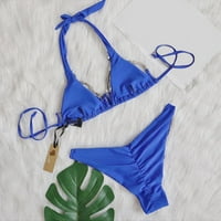 Ženski kupaći kostimi s visokim strukom plivajućeg plaže kupaći kostimi Bikini set bandeau zavoj dijamantski kostimi kupaći kostimi kupaći kostimi