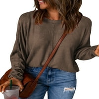 Dokotoo ženska pulover za posadu na vrhu Ležerne prilike dugih rukava na vrhu jedne boje Basic Jumper bluza S-XXL