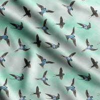 Soimoi Bird Print, Poli taffeta dekor tkanina šivaći tkanina od dvorišta WidedeCorativna tkanina za presvlake na otvorenom, suncobrani i kućni akcenti-zeleni