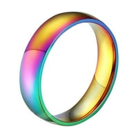 Sjajni čelični boja dijamantski prsten od nehrđajućeg nakita prsten