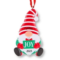Ukrasi od vilenjaka personalizirana radost Crveni gnome božićni jedno ukras