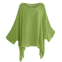 Košulje s dugim rukavima za ženu Modna žena Majica kratkih rukava Ljetna čvrsto labava bluza Green l