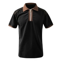 Beeyaso Muška košulja kratkih rukava Golf Majica Solid Color Contrast na otvorenom Ležerne prilike modni zipper polos casual fit majica xxxl