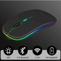 2.4GHz i Bluetooth miš, punjivi bežični LED miš za TCL tabmid kompatibilan je i sa TV laptop MAC iPad