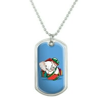Bijeli slon u sadašnjem poklonu Bo za odmor božićni vojni pas Oznaka privjeske sa lancem