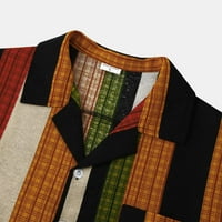 Muške kancelarijske majice patchwork ispisani ovratnik kratki rukav na vrhu jesenski zima casual bluza