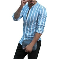 Entyinea majice za muškarce Pamučne redovito fit majice s dugim rukavima plava l