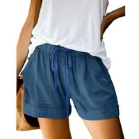 Ljetne kratke hlače za žensko čišćenje udobnog crteža SPLice casual elastični pojas u džepu, labavi kratke hlače