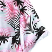 HFYIHGF MENS HAVAJijska majica s kratkim rukavima dolje Down Beach odjeću Ljetni cvjetni tisak Redovni fit majice Vrhovi