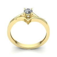 Originalna 0,5CTW okrugli rez Diamond Dame Dame Bridal Solitaire Golvers Angažovanje prstenasto čvrstog 14k ruža, bijelo ili žuto zlato GH SI2