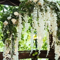 Umjetna svila Wisteria Vine Rattan Garland Lažni viseći cvijet vjenčanica Kućni vrt Otvoreni ceremonija Cvjetni dekor, 3. Stopala