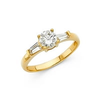 Jewels 14k žuti zlatni kubični cirkonijski CZ zaručničke prstene veličine 12