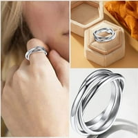 Modna dekompresija tri prstena rotirajuća prstena od nehrđajućeg čelika Srebrni prstenovi vjenčani prstenovi za žene prstenovi za muškarce Rotirajuće prstenove za prstenje veličine 12