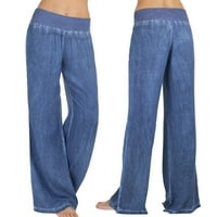 Jeans hlače Široke palazza Ženska pantalona za noge traper elastičnost casual struk Hlače visoke hlače