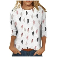 Košulje za žene casual rukav grafički otisak bluza za vrat XL