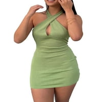 Žene preći Halter Bodycon mini haljina bez leđa klupske zabave Y2K Streetwear