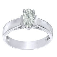 Bijeli prirodni dijamantski oblog Obećani prsten u bijelom zlatu od 10k