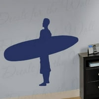 Surfer zidni naljepnica - vinil grafički mural silueta Plaža Kids Boy Soba Raigrač igraonica - Naljepnica