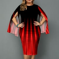 Absuyy večernje haljine za žene Formalno Crewneck LICE HOLDOW PLUS Veličine Haljine crvene veličine 3xl
