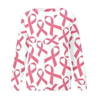 Košulje za dojke za žene FALD modne ružičaste vrpce Grafičke malene dugih rukava